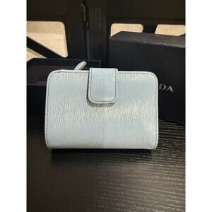 Prada Saffiano Compact Zip Wallet / Small Zip Around Wallet